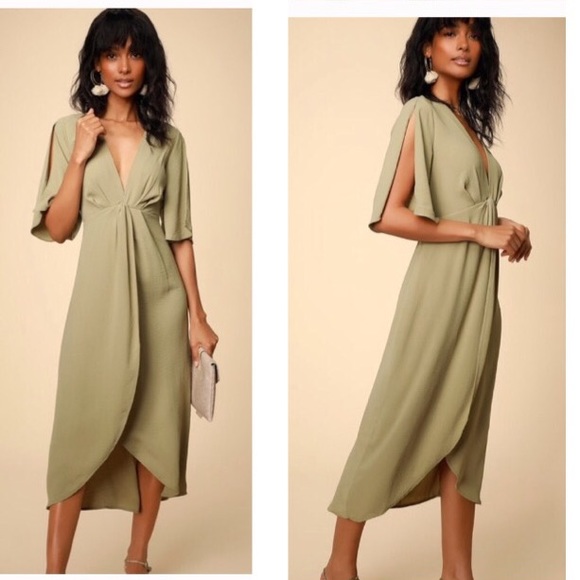sage green midi dress